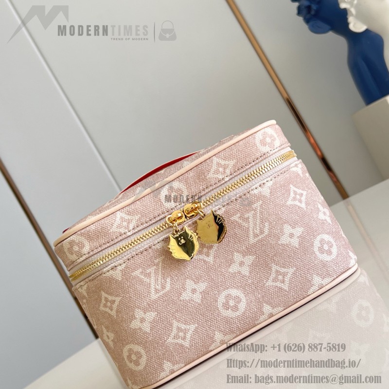 Louis Vuitton Nice Mini Cosmetic Pouch in Meowgram Canvas with Cat-shaped Zipper Pull