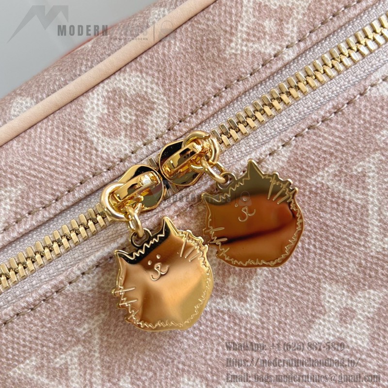 Louis Vuitton Nice Mini Cosmetic Pouch in Meowgram Canvas with Cat-shaped Zipper Pull