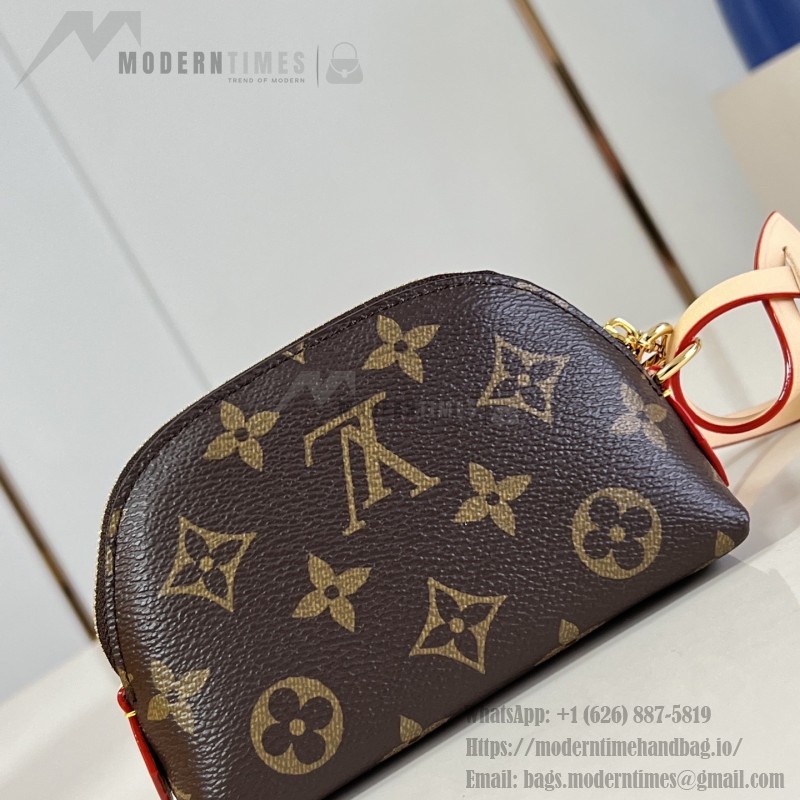Louis Vuitton Cosmetic Coin Purse Monogram Canvas with Leather Trim