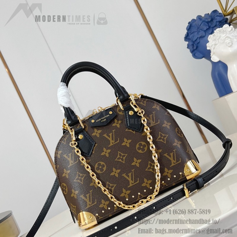 Louis Vuitton Alma BB Bag Monogram Canvas with Leather Trimmings and Metallic Corners