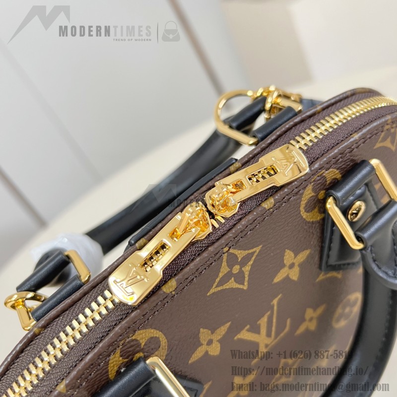 Louis Vuitton Alma BB Bag Monogram Canvas with Leather Trimmings and Metallic Corners