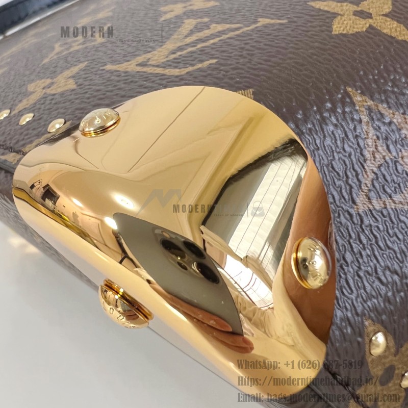 Louis Vuitton Alma BB Bag Monogram Canvas with Leather Trimmings and Metallic Corners