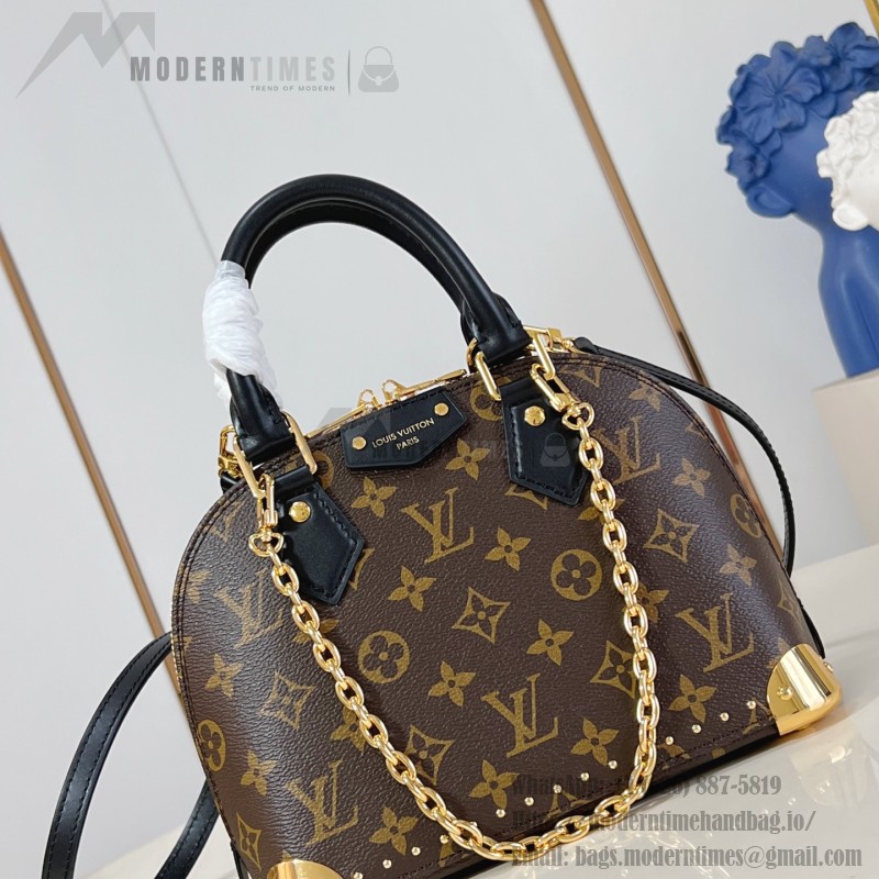 Louis Vuitton Alma BB Bag Monogram Canvas with Leather Trimmings and Metallic Corners