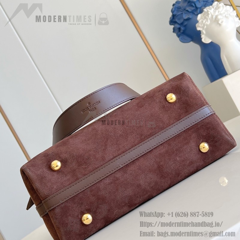 Louis Vuitton LV Ski CarryAll Small Handbag - Chocolate Suede Calf Leather