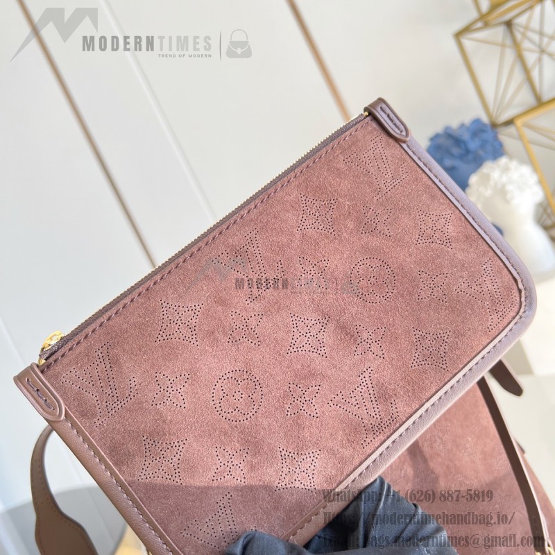 Louis Vuitton LV Ski CarryAll Small Handbag - Chocolate Suede Calf Leather