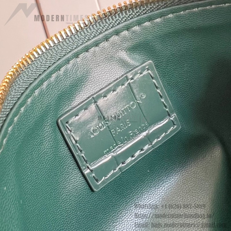 Louis Vuitton Speedy P9 Bandoulière 30 Monogram Leather M14064 Green Croc Studs Bag
