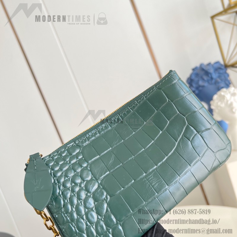 Louis Vuitton Speedy P9 Bandoulière 30 Monogram Leather M14064 Green Croc Studs Bag