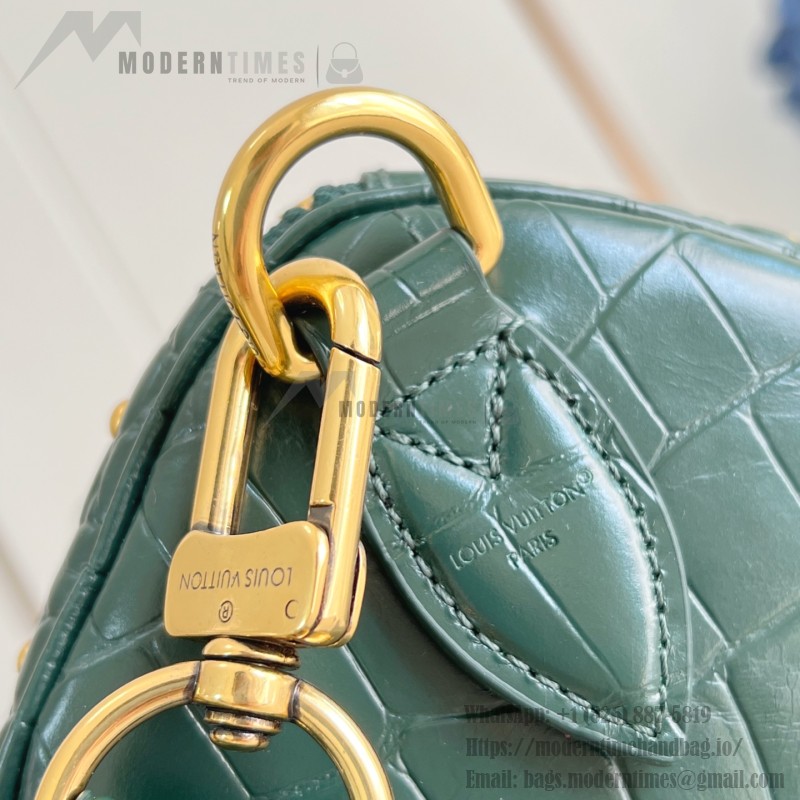 Louis Vuitton Speedy P9 Bandoulière 30 Monogram Leather M14064 Green Croc Studs Bag