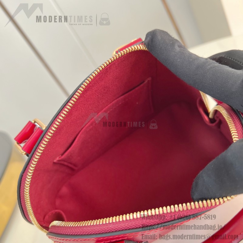 Louis Vuitton Alma BB Epi Leather Handbag with Monogram Jacquard Strap