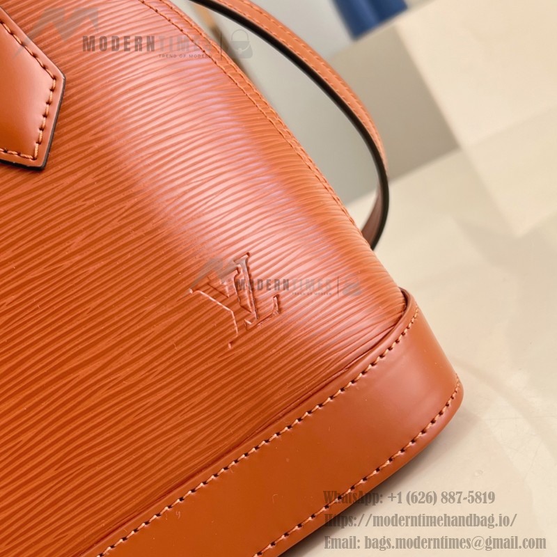Louis Vuitton Alma BB Epi Leather Handbag with Monogram Jacquard Strap
