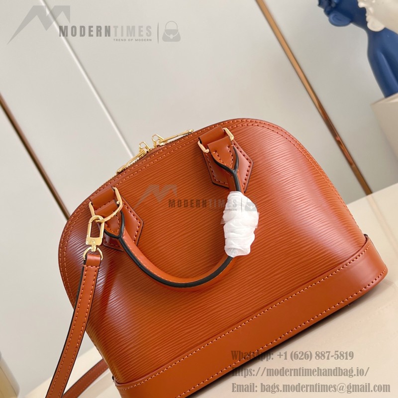 Louis Vuitton Alma BB Epi Leather Handbag with Monogram Jacquard Strap