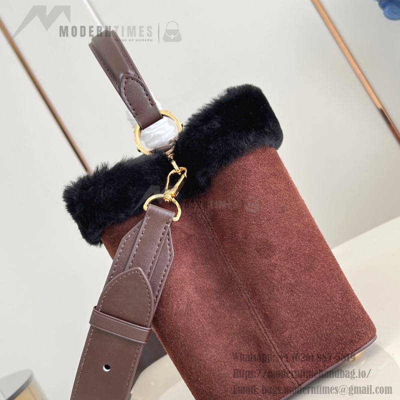 Louis Vuitton Cozygram Capucines MM Soupe Ski Edition Suede Handbag
