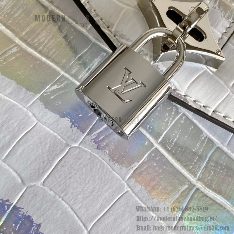 Louis Vuitton aurora silver dynamic chip leather bag M84713 M84714