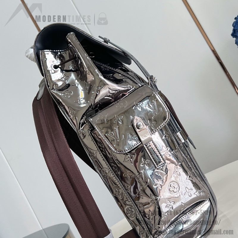 Louis Vuitton Christopher Medium Backpack with Monogram Miroir Coated Canvas