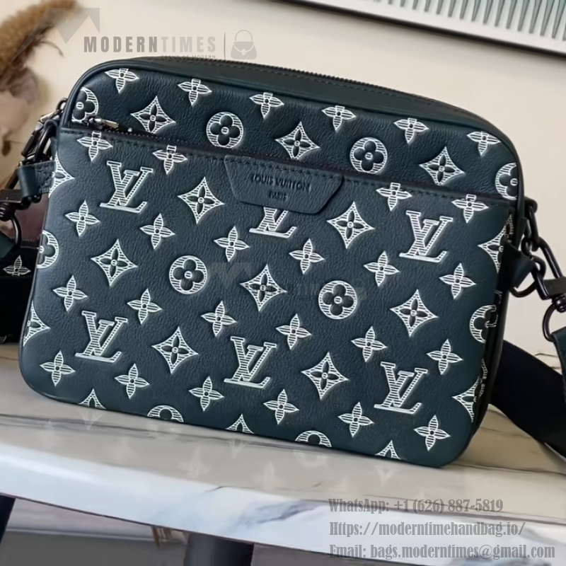 Louis Vuitton Trio Messenger Bag with Monogram Shadow Embossed Calf Leather