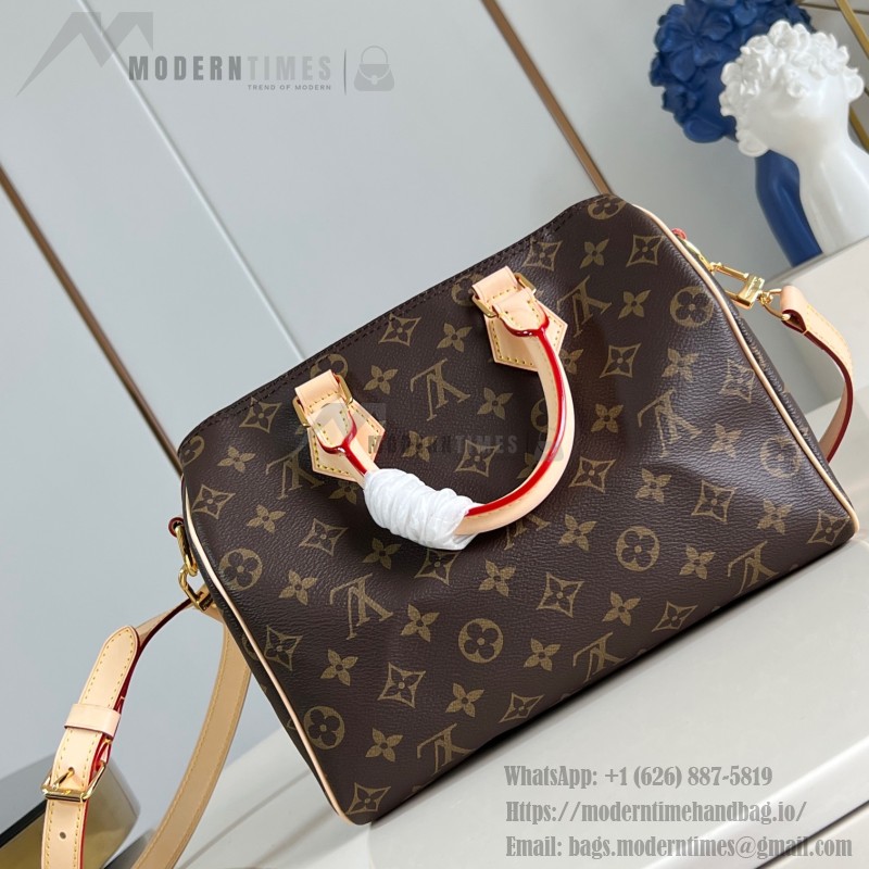 Louis Vuitton Speedy Bandoulière 25 Handbag with Monogram Canvas and Leather Handle