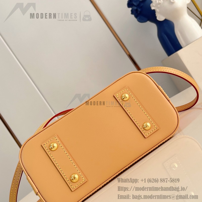 Louis Vuitton Alma BB Handbag with Damier Ebene Canvas and Toron Leather Handles