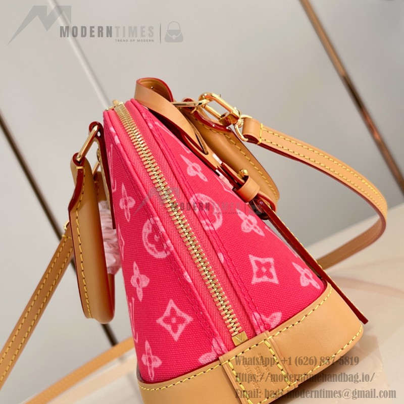 Louis Vuitton Alma BB Handbag with Damier Ebene Canvas and Toron Leather Handles