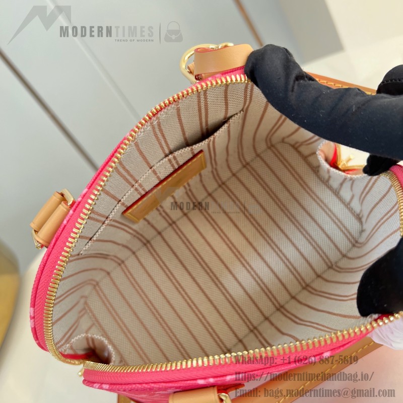 Louis Vuitton Alma BB Handbag with Damier Ebene Canvas and Toron Leather Handles