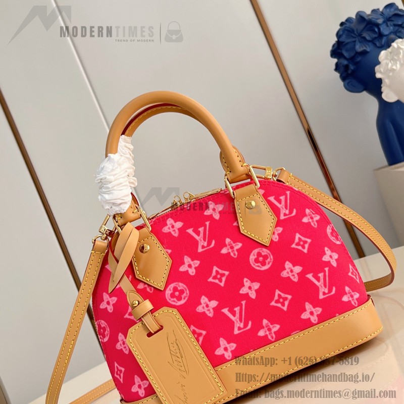 Louis Vuitton Alma BB Handbag with Damier Ebene Canvas and Toron Leather Handles