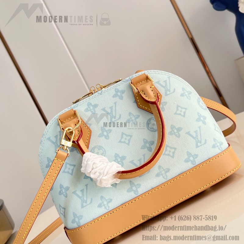 Louis Vuitton Alma BB Handbag with Damier Ebene Canvas and Toron Leather Handles