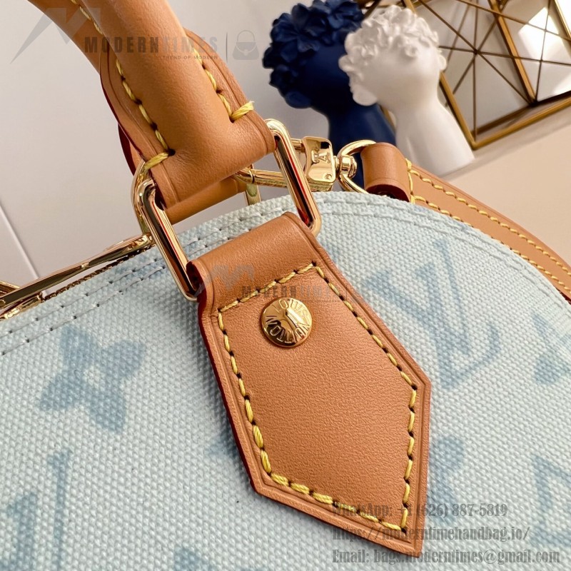 Louis Vuitton Alma BB Handbag with Damier Ebene Canvas and Toron Leather Handles