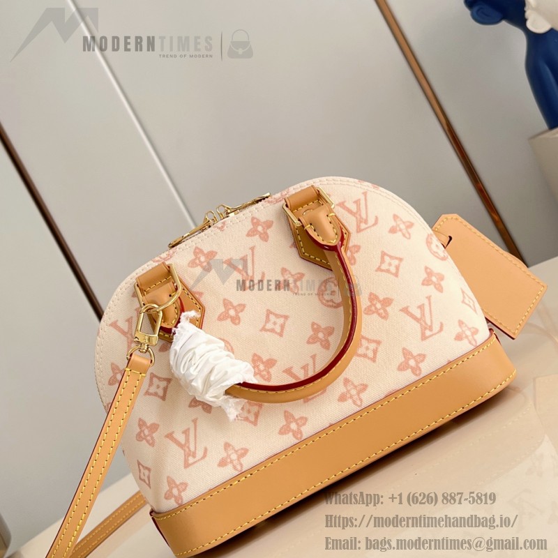 Louis Vuitton Alma BB Handbag with Damier Ebene Canvas and Toron Leather Handles