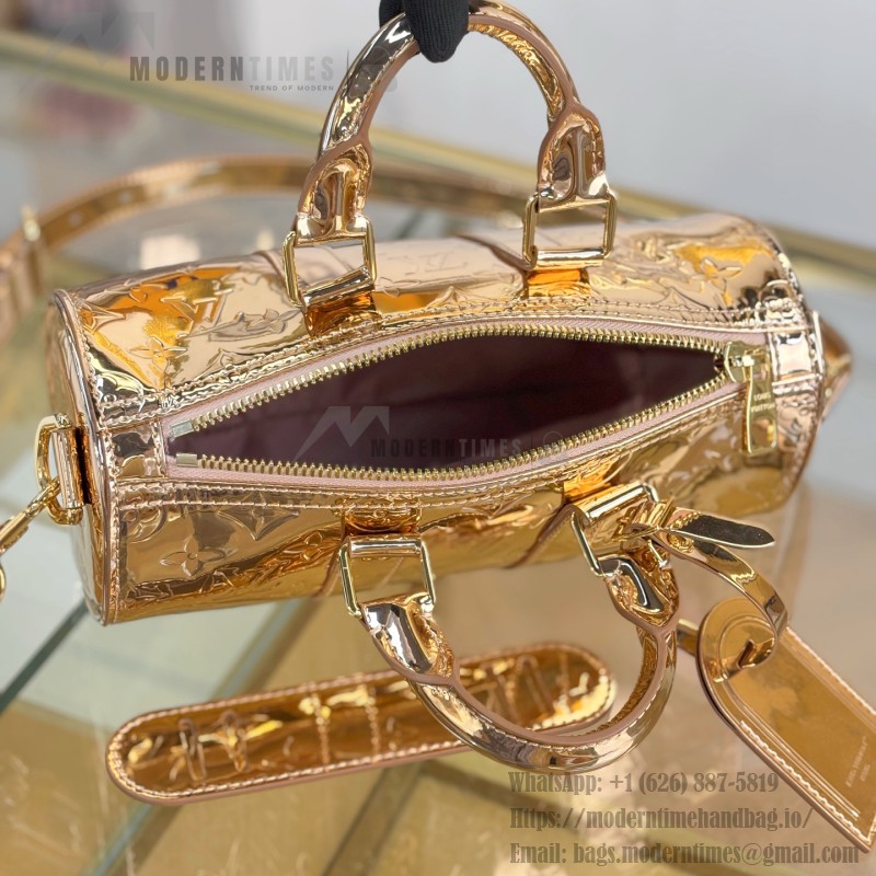 Louis Vuitton KEEPALL BANDOULIÈRE 25 M26903 Silver Gold Replica Handbag