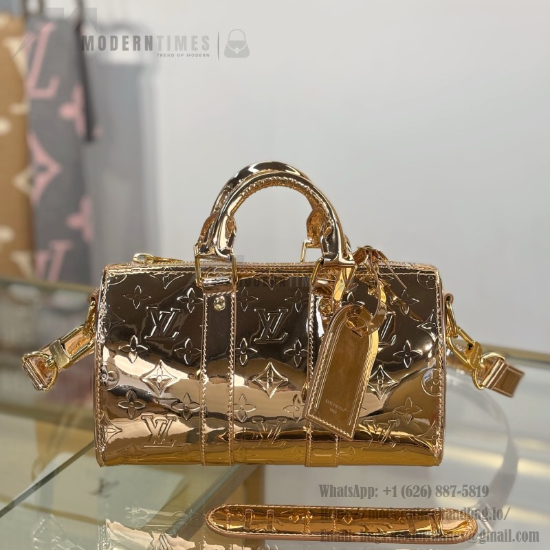 Louis Vuitton KEEPALL BANDOULIÈRE 25 M26903 Silver Gold Replica Handbag