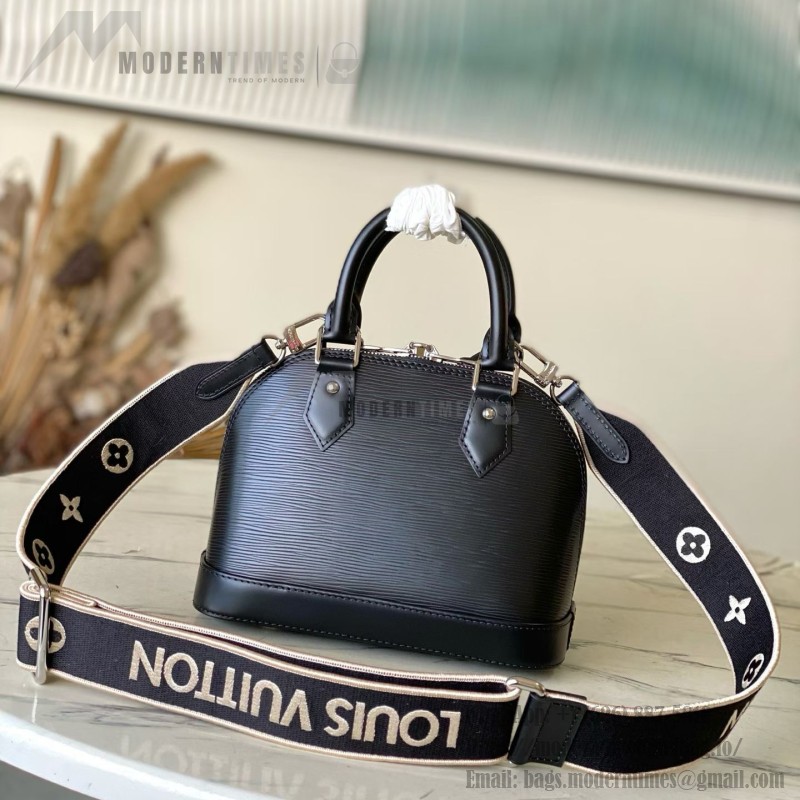 Louis Vuitton Alma BB M14433 Epi Leather handbag with embroidered jacquard shoulder strap