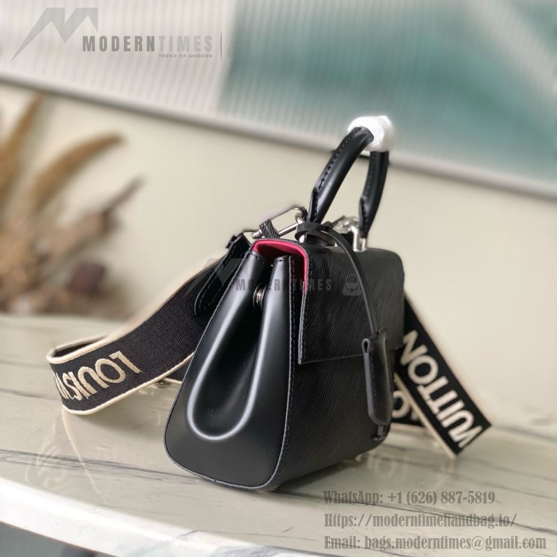 Louis Vuitton Cluny Mini M14435 black Epi leather handbag with jacquard strap