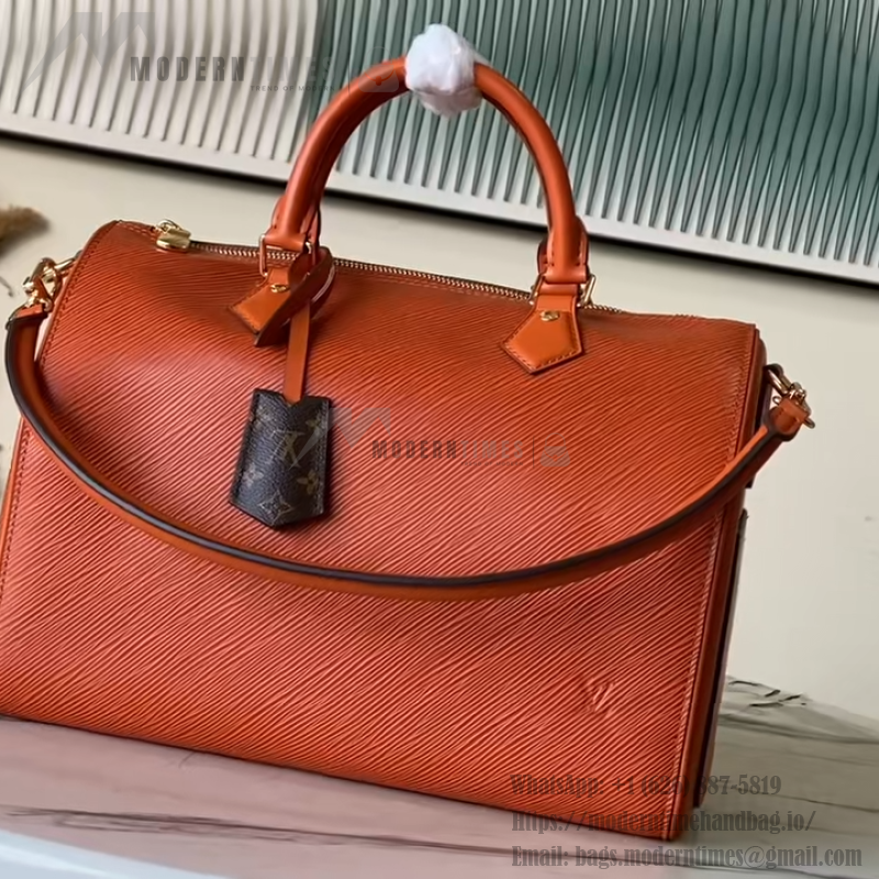Louis Vuitton Speedy Bandoulière 30 M25915 Caramel / M25671 Black leather handbag