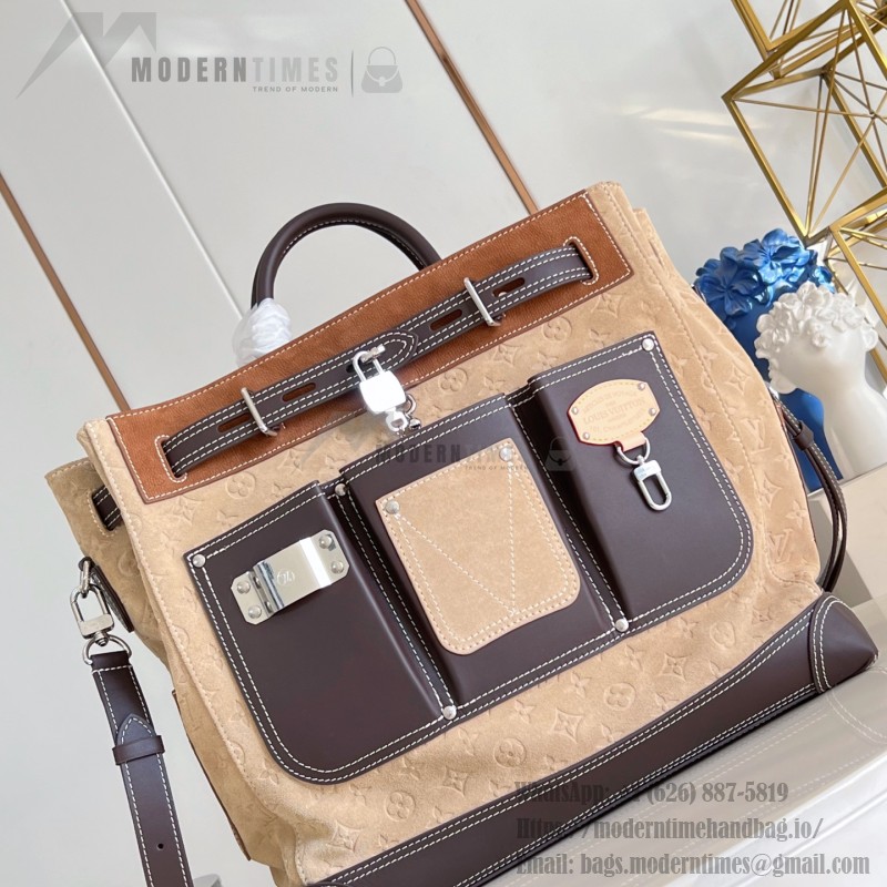 Louis Vuitton Steamer 40 M26019 Workwear Collection Suede Leather Replica Handbag