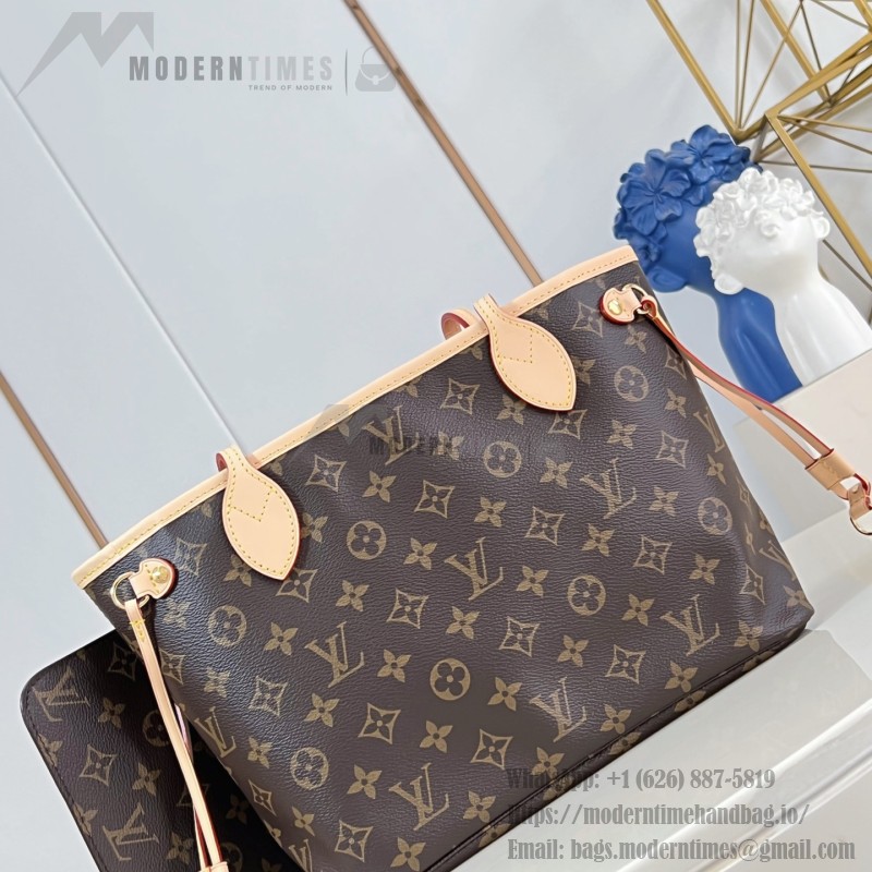 Louis Vuitton M41001 Neverfull Small Tote in Monogram Canvas with Steel Hardware
