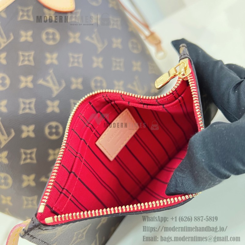 Louis Vuitton M41001 Neverfull Small Tote in Monogram Canvas with Steel Hardware