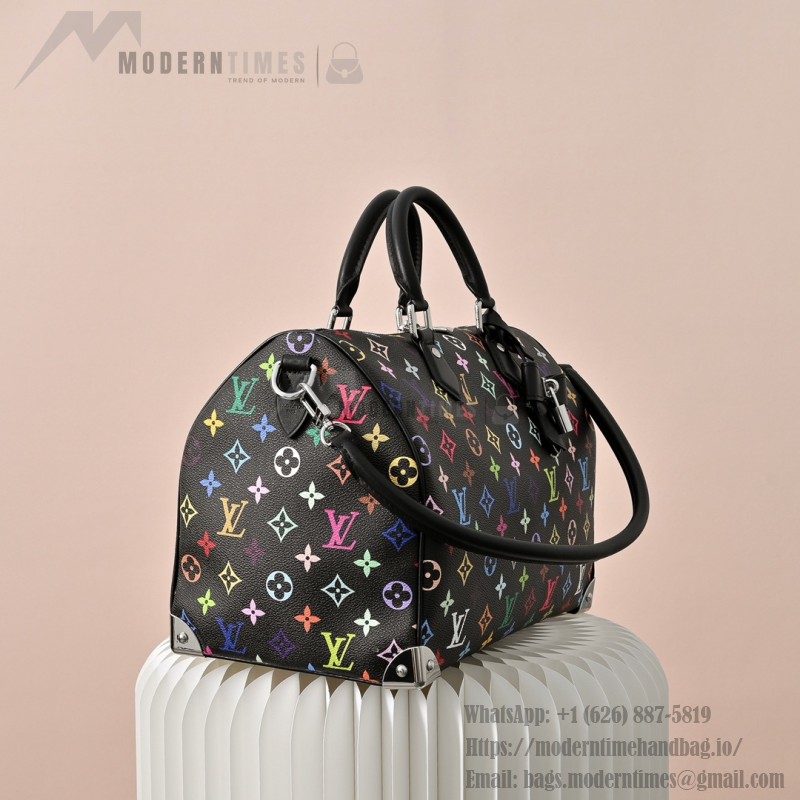 Louis Vuitton x Takashi Murakami X TM Speedy Soft 30 M13257 Black Multi Handbag