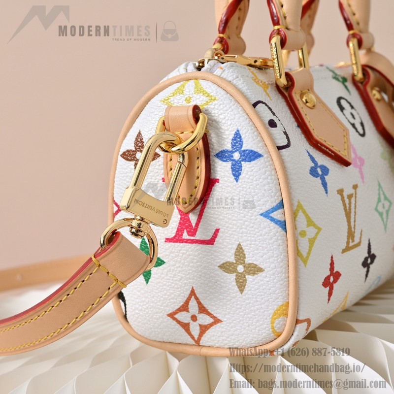 Louis Vuitton Nano Speedy M13391 White Multicolor Handbag – Mini Monogram Canvas