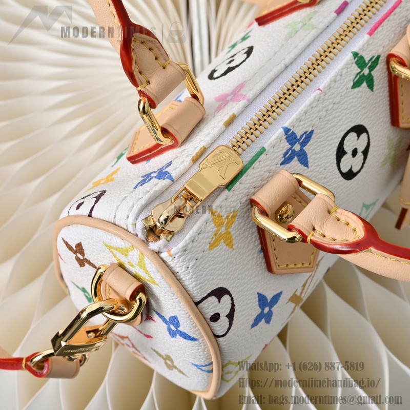 Louis Vuitton Nano Speedy M13391 White Multicolor Handbag – Mini Monogram Canvas