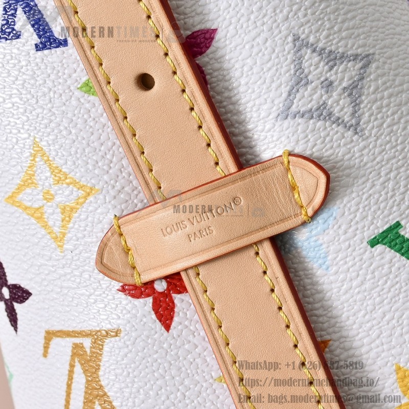 Louis Vuitton CarryAll M13661 White Multicolor Handbag – Monogram Canvas with Leather Trim