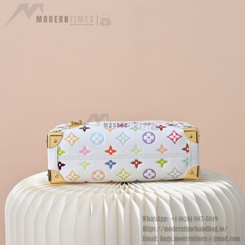 Louis Vuitton Side Trunk Medium Handbag M14046 White Takashi Murakami