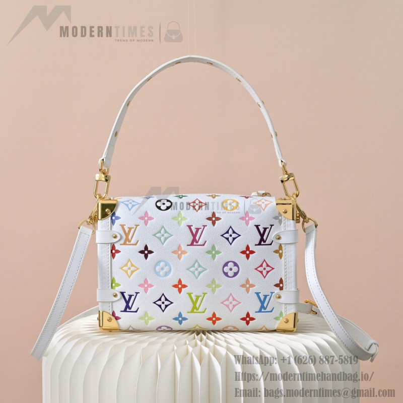 Louis Vuitton Side Trunk Medium Handbag M14046 White Takashi Murakami