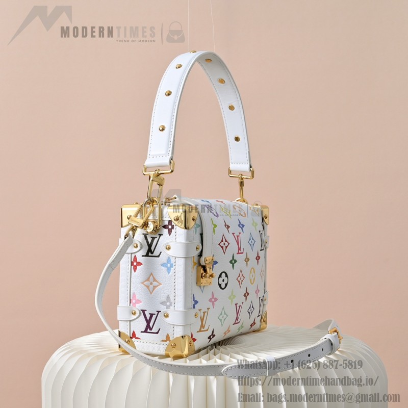 Louis Vuitton Side Trunk Medium Handbag M14046 White Takashi Murakami