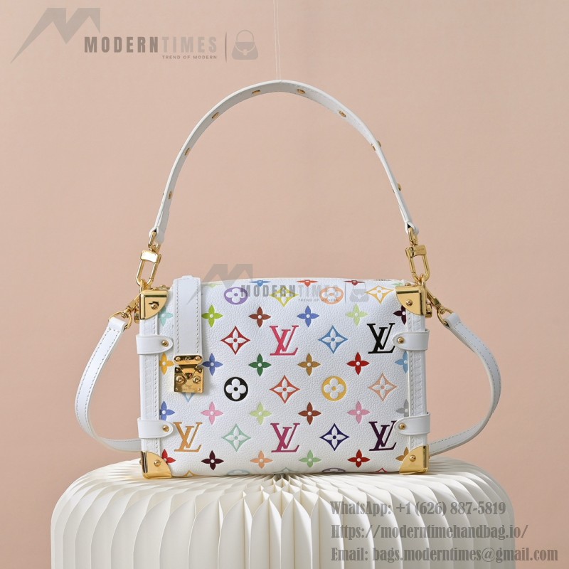 Louis Vuitton Side Trunk Medium Handbag M14046 White Takashi Murakami