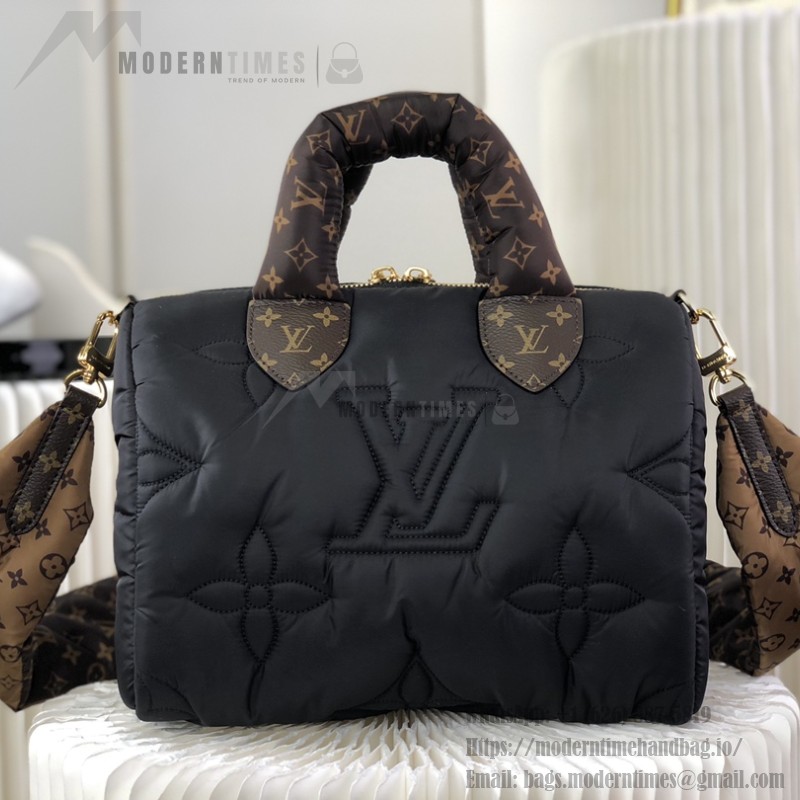 Louis Vuitton Speedy Bandoulière 25 Silver Econyl embroidered tote bag