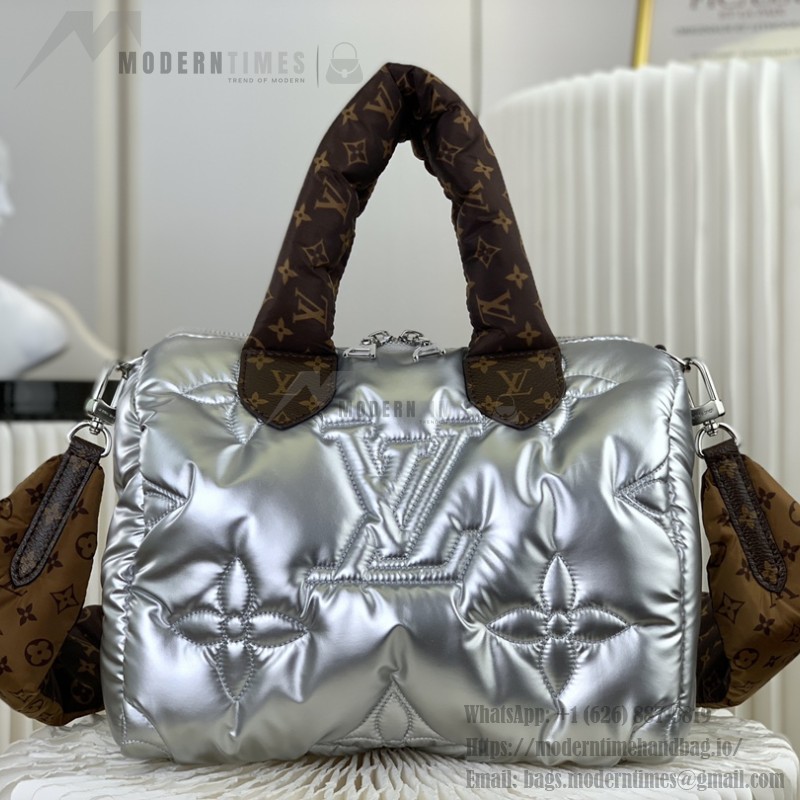 Louis Vuitton Speedy Bandoulière 25 Silver Econyl embroidered tote bag