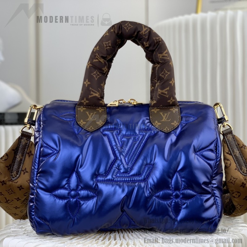 Louis Vuitton Speedy Bandoulière 25 Silver Econyl embroidered tote bag