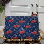 Louis Vuitton x Takashi Murakami Coussin PM M14978 Denim Cherry Handbag