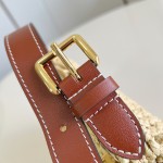 Louis Vuitton Hills Pochette M14304 Raffia and Leather Clutch