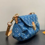 Louis Vuitton M95216 Pink Purple & Denim Blue Vintage Denim Baguette Bag