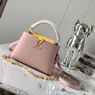 Louis Vuitton - Capucines BB Grapefruit Powder High-End Custom M20844 M20845 Handbag
